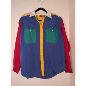 Hunt Club 100% Cotton VTG Retro Colorful Longsleeve Mens M